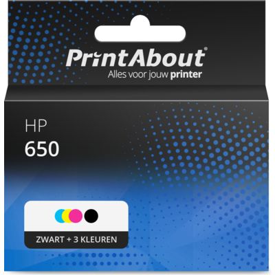 Huismerk HP 650 (CZ101/02AE) Inktcartridge Zwart + 3 kleuren Multipack