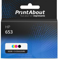 Cartouche compatible HP 653 (3YM74/75AE) - Noir + 3 couleurs - Multipack