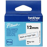 Brother Btag-131 - Noir sur transparent - Ruban