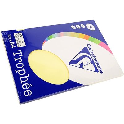 Clairefontaine Jaune A4 Papier couleur 80 g/m² (100 feuilles)