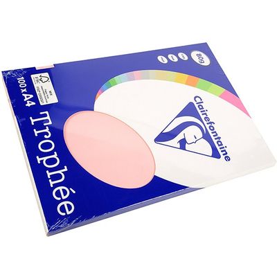 Clairefontaine Rose A4 Papier couleur 80 g/m² (100 feuilles)