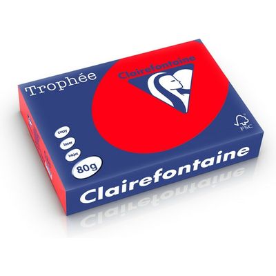 Clairefontaine Rouge corail A4 Papier couleur 80 g/m² (500 feuilles)