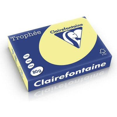 Clairefontaine Jaune citron A4 Papier couleur 80 g/m² (500 feuilles)