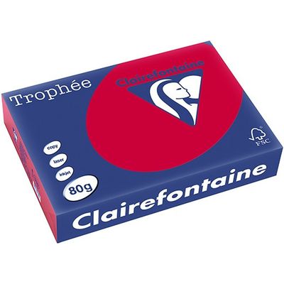Clairefontaine Cerise A4 Papier couleur 80 g/m² (500 feuilles)