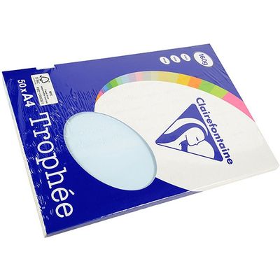 Clairefontaine Bleu azure A4 Papier couleur 160 g/m² (50 feuilles)