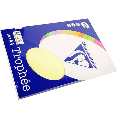Clairefontaine Geel A4 Gekleurd papier 160 grams (50 vel)