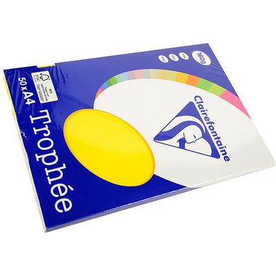 Clairefontaine Jaune soleil A4 Papier couleur 160 g/m² (50 feuilles)