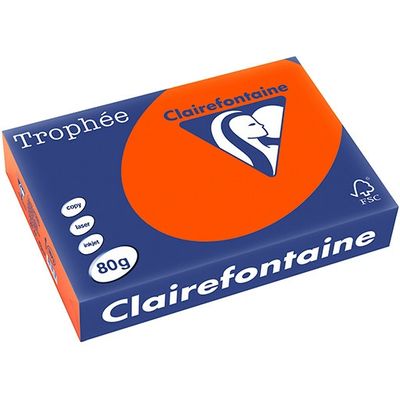 Clairefontaine Rouge cardinal Papier couleur A4 80 g/m² (500 feuilles)