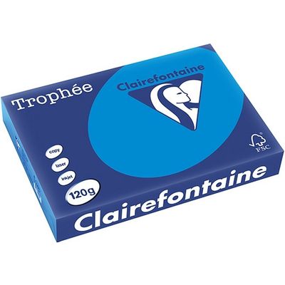 Clairefontaine Caribbean blauw A4 Gekleurd papier 120 grams (250 vel)