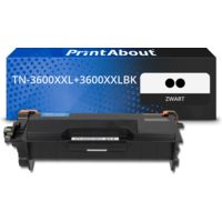 PrintAbout Huismerk vervangt Brother TN-3600XXL+3600XXLBK Toner Zwart Multipack Extra hoge capaciteit