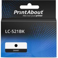 PrintAbout Huismerk vervangt Brother LC-521BK Inktcartridge Zwart