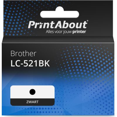 Huismerk Brother LC-521BK Inktcartridge Zwart