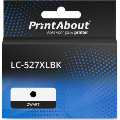 PrintAbout Huismerk vervangt Brother LC-527XLBK Inktcartridge Zwart Hoge capaciteit