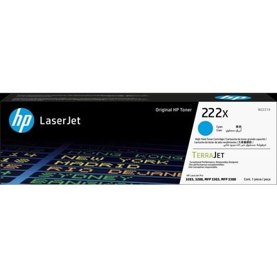 HP 222X (W2221X) Toner Cyaan Hoge capaciteit