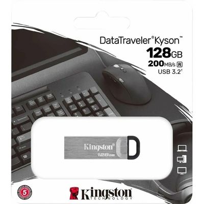 Kingston 128GB DataTraveler Kyson 200MB/s Metal USB 3.2 Gen 1 - Clé USB