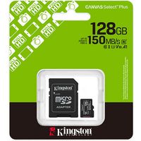 Kingston 128GB microSDXC Canvas Select Plus Gen3 150MB/s A1 Card + Adapter - Carte SD