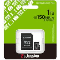 Kingston 1TB microSDXC Canvas Select Plus Gen3 150MB/s A1 Card + Adapter - Carte SD