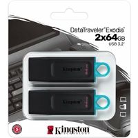 Kingston 64GB USB3.2 Gen 1 DataTraveler Exodia (Black + Teal) - 2x - Clé USB