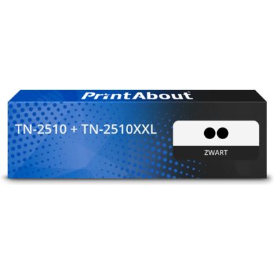 PrintAbout Huismerk vervangt Brother TN-2510 + TN-2510XXL Toner Zwart Multipack Extra hoge capaciteit