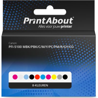 PFI-5100 MBK/PBK/C/M/Y/PC/PM/R/GY/CO multipack 10 kleuren