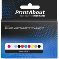 PFI-5100 MBK/PBK/C/M/Y/PC/PM/R/GY/CO multipack 10 couleurs