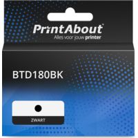 PrintAbout Huismerk vervangt Brother BTD180BK Inktcartridge Zwart