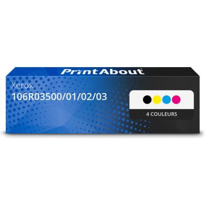 Toner compatible Xerox 106R03500/01/02/03 - 4 couleurs - Capacité normale - Multipack