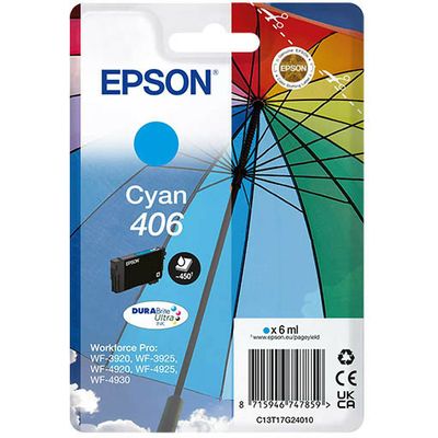 Epson 406 (T17G2) Inktcartridge Cyaan Normale capaciteit