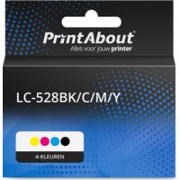 PrintAbout Huismerk vervangt Brother LC-528BK/C/M/Y Inktcartridge 4-kleuren Multipack