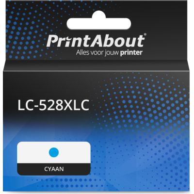 PrintAbout Huismerk vervangt Brother LC-528XLC Inktcartridge Cyaan Hoge capaciteit