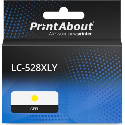 PrintAbout Huismerk vervangt Brother LC-528XLY Inktcartridge Geel Hoge capaciteit
