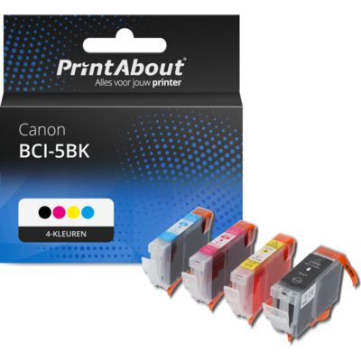 Huismerk Canon BCI-5BK Inktcartridge 4-kleuren Voordeelbundel