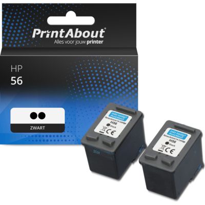 Huismerk HP 56 (C6656AE) Inktcartridge Zwart Voordeelbundel 2-pack
