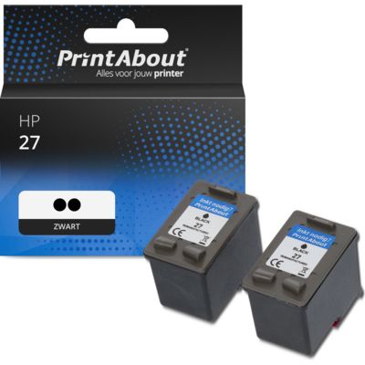 Huismerk HP 27 (C8727AE) Inktcartridge Zwart Voordeelbundel 2-pack