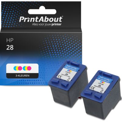 Huismerk HP 28 (C8728A) Inktcartridge 3-kleuren Voordeelbundel 2-pack