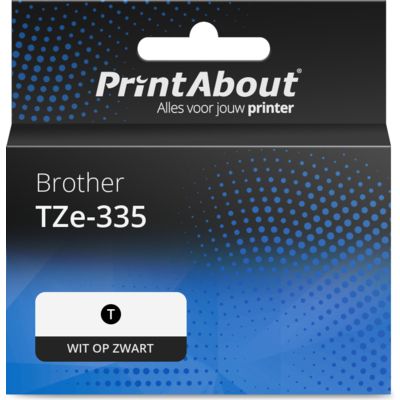 Huismerk Brother TZe-335 Tape Wit op zwart