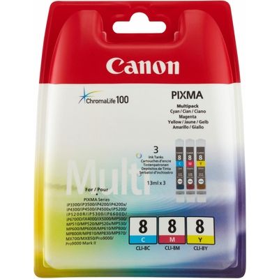 Canon CLI-8C/M/Y Inktcartridge 3-kleuren Voordeelbundel