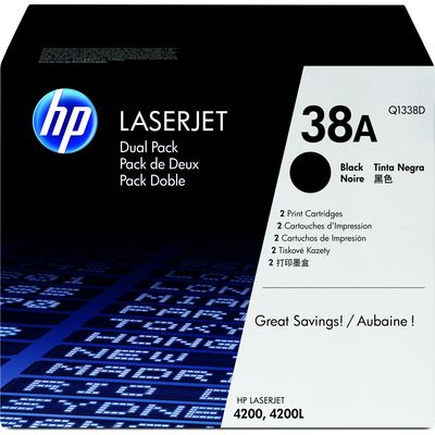 HP 38A (Q1338D) Toner Zwart Voordeelbundel 2-pack
