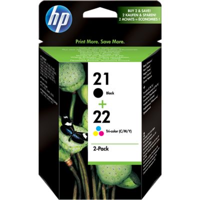HP 21+22 (SD367AE) Inktcartridge Zwart + 3 kleuren Voordeelbundel