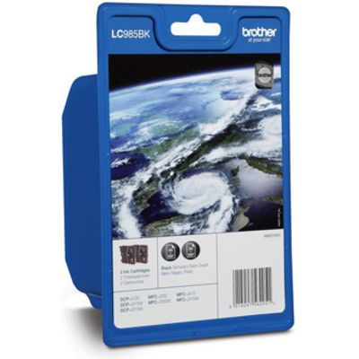 Brother LC-985BKBP2 Inktcartridge Zwart Voordeelbundel 2-pack