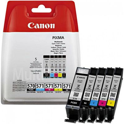 Canon PGI-570 / CLI-571 PGBK/C/M/Y/BK Inktcartridge 5-kleuren Voordeelbundel