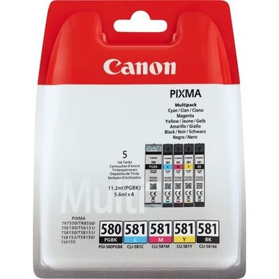 Canon PGI-580/CLI-581 BK/CMYK Inktcartridge 5-kleuren Voordeelbundel