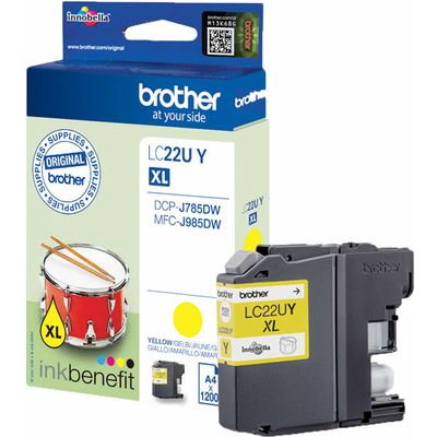 Brother LC-22UY XL Inktcartridge Geel Hoge capaciteit