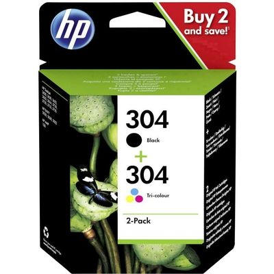 HP 304 (3JB05AE) Inktcartridge Zwart + 3 kleuren Voordeelbundel