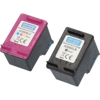 Huismerk HP 300XL (CC641EE + CC644EE) Inktcartridge Zwart + 3 kleuren Voordeelbundel Hoge capaciteit - 1126556