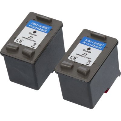 Huismerk HP 27 (C8727AE) Inktcartridge Zwart Voordeelbundel 2-pack