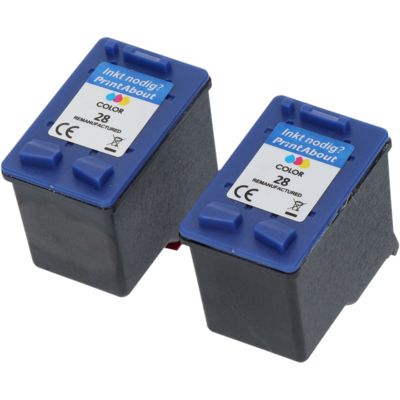 Huismerk HP 28 (C8728A) Inktcartridge 3-kleuren Voordeelbundel 2-pack