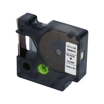 Huismerk Dymo 45010 (S0720500) Tape Zwart op transparant (12 mm)