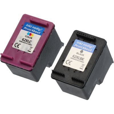 Huismerk HP 62XL (N9J71AE) Inktcartridge Zwart + 3 kleuren Voordeelbundel
