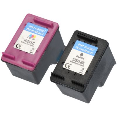Huismerk HP 305 (6ZD17AE) Inktcartridge Zwart + 3 kleuren Voordeelbundel